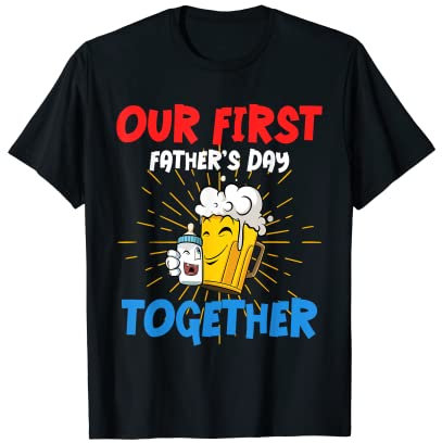 Herren Bier Nuckelflasche Erster Vatertag T-Shirt