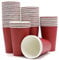 ALLFYL Disposable Paper Cups 10oz Disposable Cups Strong Red Coffee Cups for Hot Drinks 50 Eco Paper Coffee Tea Cups for Party Cafe Work Home or Outdoors