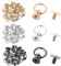60Satz Head O Ring Schraubnieten, 8MM Kopf Button Stud Nieten mit Schraubverschluss Leder Nieten Set Zurück Runden Ring Kopf Leathercraft Teile DIY Einziehmuttern Set Accessary(Gold Silber Schwarz)