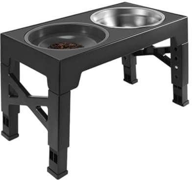 Elevated Dog Bowls with Stand, Raised Dog Bowl with 5 Adjustable Heights for Small Medium Sized Dog