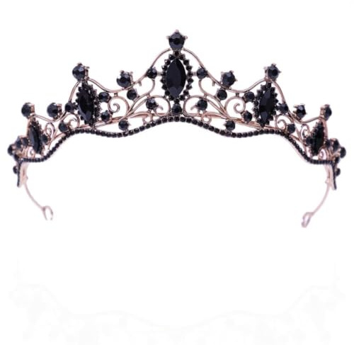 FeLeA Kristall Krone Hochzeit Braut Diademe Haarschmuck Schwarz Strass Prinzessin Krone Diademe Stirnband Schöne Mode Hochzeit Braut Stirnband Prinzessin Kristall Tiara Headwear für Frauen Mädchen
