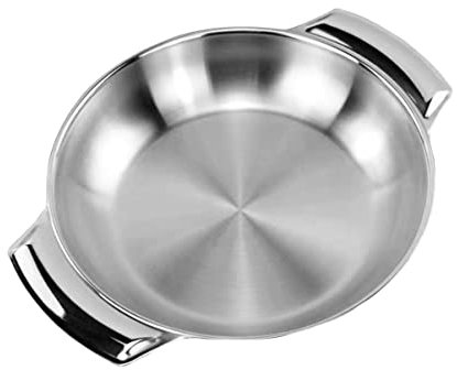 MAGICLULU Cocotte En Acier Inoxydable De 16 Cm À Double Poignée Pour Marmite Sèche Plat De Service Pour Fruits De Mer