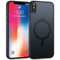 Yoedge Magnetisch Handyhülle für iPhone X/iPhone XS Hülle, [Kompatibel mit MagSafe] Durchscheinende Matt Schutzhülle Rückseite Dünn Stoßfest Anti-Fingerabdruck Schutzhülle Case, Schwarz