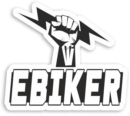 2 x 10 cm E-Biker Lightning Bolt Vinyl-Aufkleber – schwarzer MTB-Mountainbike-Bolzen-Sticker #70809