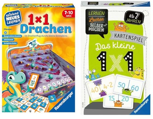 Ravensburger 24976-1x1 Drachen - Lernspiel für Kinder & 80350 - Lernen Lachen Selbermachen: Das kleine 1 x 1, Kinderspiel ab 7 Jahren, Lernspiel für 1-4 Spieler, Kartenspiel