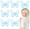 8 Pcs Blue 8 Stück Haarklammer Schmetterling Spitzen Schmetterlings Haarspange Lila Mini Butterfly Kinder und Mädchen Party Dekoration (Baby blau)