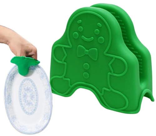 Mitaines de Pincement de Four en Silicone,Gants de Pincement de Four en Silicone,Manique bonhomme en d’épice - Mitaines de pincement de casserole pour la cuisine et la pâtisserie, gants de four de pin