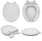 Soft Close Toilet Seat Round, Open Front Toilet Seat with Cover, Commercial Toilet Seat Round, Quick Release Hinge, Plastic,