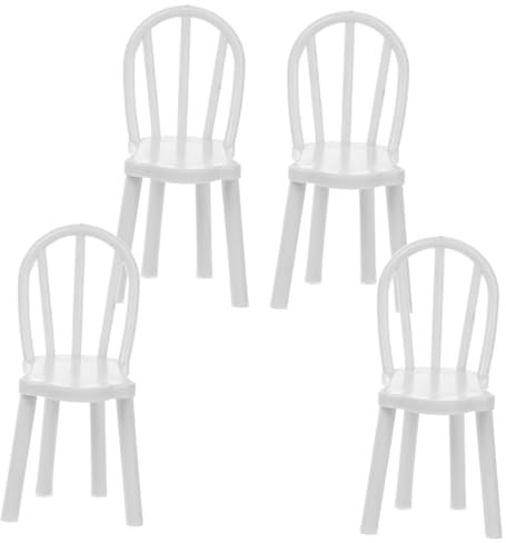 HONITANO 4stücke Miniatur Möbel Für Puppenhaus Klassische Minimalistische Stühle Mit Rückenlehne Für DIY Miniatur Szenen Und Dekoration Realistische Modelle Für Sammler Und Spielzeug