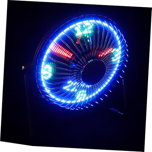 Angoily Mini USB LED Tischventilator Mit Temperaturanzeige Uhr Tragbarer Metallventilator Für Zuhause Büro Leiser Betrieb Für Reisen Studium