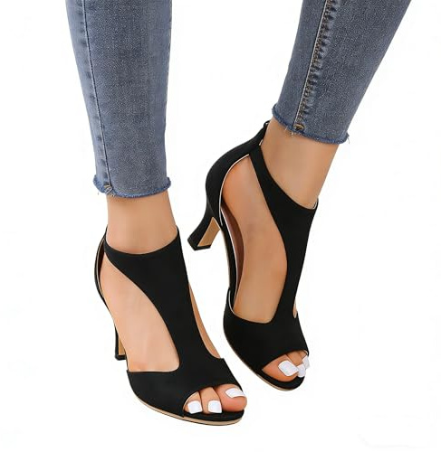 Sobzia Sandali Donna Estive con Tacco, Alluce Valgo con Tacchi Alti Comode Eleganti Scarpe Aperte Cerimonia Sandalo Matrimonio Pianta Larga Scarpa da Ballo 36-43