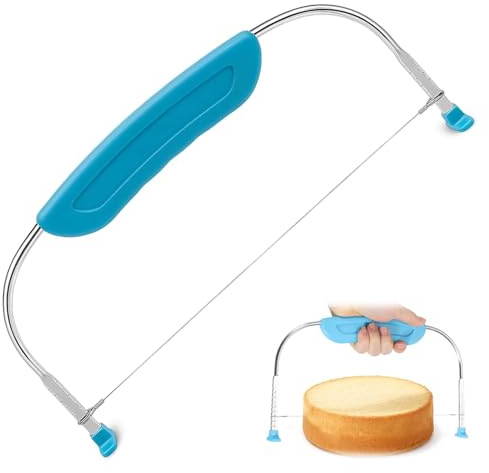 Ji liangli 1 x Cake Slicer,Stainless Steel Cake Base Slicer,Height-Adjustable Cake Saw with Cutting Guide, Cake Slicing aid, for evenly Slicing Cake Bases, Baking Accessory