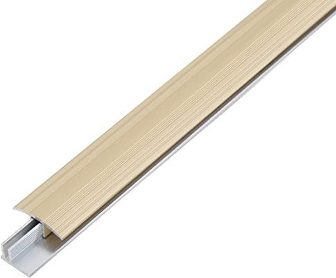 GAH-Alberts 492731 Übergangsprofil Duo, im Set, für Bodenbeläge mit einer Stärke von 6-15 mm, SB-verpackt, Trägerprofil Material: Aluminium, Trägerprofil: blank, Deckprofil: sandfarbig eloxiert