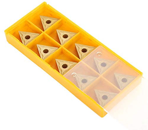 10 pezzi Inserti in metallo duro, utensili industriali a doppio lato per lama di tornitura in metallo duro, per sgrossare semifinitura di acciaio e ghisa(A)