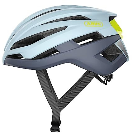 ABUS Rennradhelm Stormchaser - Leichter und komfortabler Fahrradhelm für professionellen Radsport - für Damen und Herren - Hellgrau/Blau, Größe L