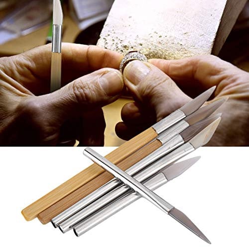 Achat Messer, Achat Polierer, Poliermesser für Achat, Messerkantiger Achat Burnisher Set Bastelpolierwerkzeuge Schnitzen von Edelmetall mit Bambuseisen für die Herstellung