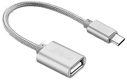 Adaptador tipo C/USB para Huawei P40 Lite 5G Smartphone & Mac USB-C Llave Conector (Plata)