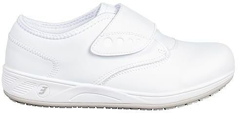 SAFETY JOGGER Arbeitsschuhe Damen- Eliane - Leichter, Bequemer Sicherheitsschuh mit Klettverschluss, ideal für Pflege, Küche oder Innenbereich, rutschfest, Sicherheitsclog, Weiss EU 42