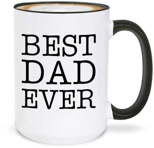 Shop4ever Tasse à café en céramique avec poignée noire « Best Dad Ever » - 445,2 g - Avec poignée noire