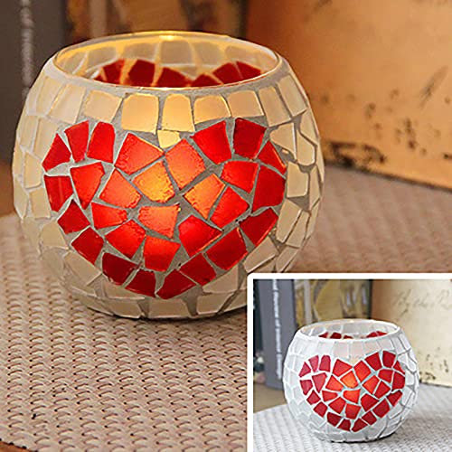 Teelichthalter Mosaikglas, Kerzenhalter Glas Bunt, Teelichthalter Romantisch, Windlicht Kerzenhalter Glas, Kerzenhalter Votivkerzen, Kerzenständer für Zuhause, Dekoration, Hochzeit, Party, Geschenk