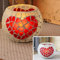 Teelichthalter Mosaikglas, Kerzenhalter Glas Bunt, Teelichthalter Romantisch, Windlicht Kerzenhalter Glas, Kerzenhalter Votivkerzen, Kerzenständer für Zuhause, Dekoration, Hochzeit, Party, Geschenk