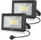 Linke LED Floodlight Outdoor 35W, 3000LM Work Lights Plug in, IP66 Waterproof Led Outdoor Lights, Wall Lights Outdoor Daylight White for Garden, Porch, Courtyard, Garage & Warehouse, 2 Pack