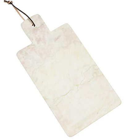 Bloomingville Marmor-Tablett mit Lederband, Käse und Schneidebrett, 40,6 x 2,5 x 20,3 cm (L x B x H) (AH2263)