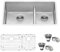 Ruvati 30-inch Low-Divide Rounded Corners Undermount Kitchen Sink - 60/40 Double Bowl Kitchen Sink - 16 Gauge Stainless Steel Kitchen Sink with Brushed Finish hides scratches - RVH7357