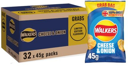 Walkers Cheese & Onion Crisps Grab Bag 45g