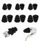 6 Pairs Triple Flange Compatible with Shure SE215 Pro Ear Tips, Noise Reduce Silicone with 2mm Connector Hole Eartips Earbuds Compatible with Etymotic Research / Klipsch / Westone - Black