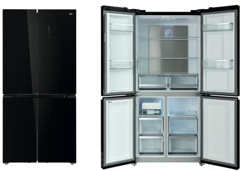Réfrigérateur Américain Cross Door GRF CC83836BG Verre Noir Total pas de gel