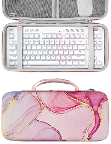Geekria Tenkeyless Keyboard Case, Hard Shell Travel Carrying Bag for TKL 80% Compact 87 Key Computer Mechanical Gaming Portable Keyboard, Compatible with Logitech G713, G715