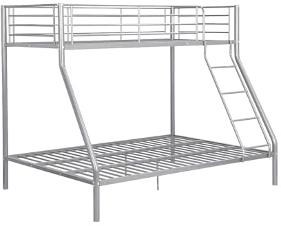 Vente-unique Etagenbett Elevatio IV ñ 90 und 140 x 190 cm ñ Stahl ñ Silber