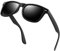 KANASTAL Occhiali da Sole Uomo Donna Polarizzati Lenti Nere Scuri Quadrati Retrò Vintage UV400 Alla Moda Matte Black Sunglasses Men per Estate Spiaggia -Opaco Nero