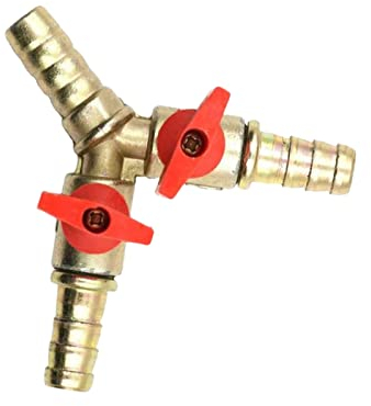 baixikly 3 Way Hose Connector, Splitter,Brass Hose Connector Heavy Duty Solid Adapter with 2 Switches for Water, Oil & Gas to Garden Watering, Construction and Industry- 10mm(3/8)