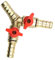 baixikly 3 Way Hose Connector, Splitter,Brass Hose Connector Heavy Duty Solid Adapter with 2 Switches for Water, Oil & Gas to Garden Watering, Construction and Industry- 10mm(3/8)