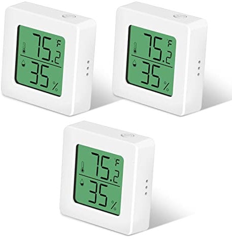 JOPHEK Igrometro Digitale, 3 Pezzi Mini LCD Termometro Ambiente da Interno per Casa Monitor di Temperatura e Umidità, per Camera da Letto, Serra, un Soggiorno, Ufficio