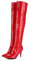 WOkismD Overknee-Stiefel für Damen Sexy Stiletto High Heel Lackleder Overknee-Stiefel mit spitzer Zehenpartie und seitlichem Reißverschluss,Rot,47