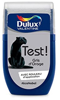 Dulux Valentine Peinture Testeur Crème de Couleur - Murs et Boiseries - Mat - Couleur Gris d'Orage 30 ml