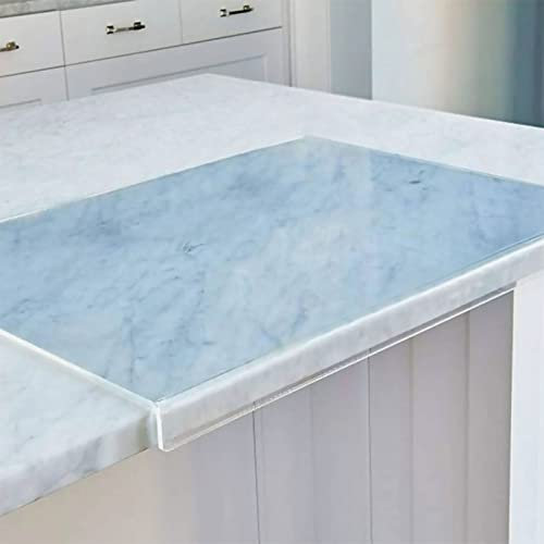 Jetcloud Acrylic Cutting Board Transparent Chopping Board with Lip Edge 40x45cm Rectangle Reusable Desk Pad Clear Countertop Protector Board for Kitchen Countertop