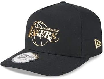 New Era Los Angeles Lakers NBA Foil Pack Black and Gold 9Forty E-Frame Snapback Cap - One-Size