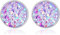 Runde Ohrringe Ohrstecker für Damen - 925 Sterling Silber Ohrringe mit violetten Zirkonia, Böhmisches Ohrring Violetter Glitzernder Runder Flacher Ohrstecker, Geschenk für Frauen Mädchen