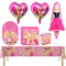 44PCS prinzessin Partygeschirr, Party Supplies Set Enthalten Teller Pappbecher Servietten Tischdecken Luftballons, für Prinzessin geburtstag deko, princess geburtstag deko
