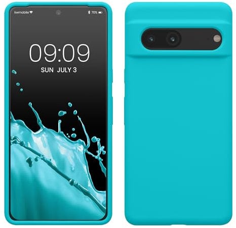 kwmobile Case Compatible with Google Pixel 7 Case - TPU Silicone Phone Cover with Soft Finish - Cool Glacier