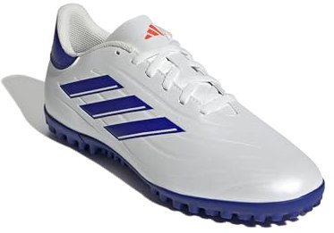 adidas Unisex COPA Pure II Club Football Boots Turf Fußballschuhe, Footwear White/Lucid Blue/SOLAR RED, 45 1/3 EU
