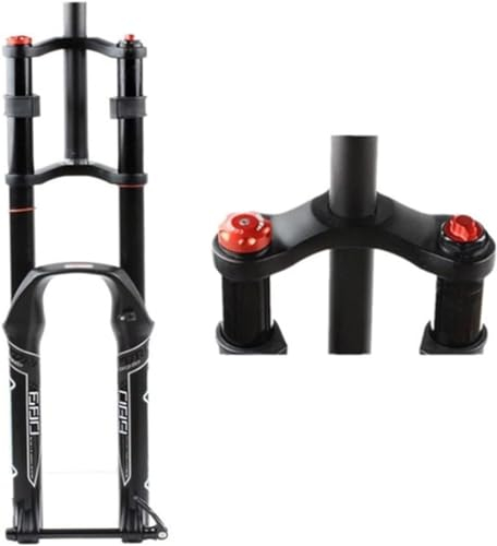 Forcella per Mountain Bike 26 27.5 29 Pollici MTB Downhill Forcella Ammortizzata Da Viaggio 130mm Forcella For Mountain Bike, Forcella Anteriore Diritta A Doppia Spalla Perno Passante Regolazione Smor