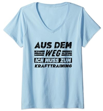 Damen Krafttraining Hobby Lustiger Krafttraining Spruch T-Shirt mit V-Ausschnitt