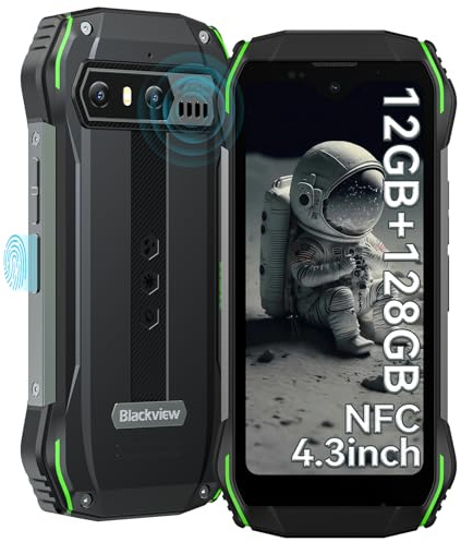 Blackview Rugged Smartphone N6000SE, 4.3'' QHD+, 12GB RAM+ 128GB ROM, Octa-Core, 13MP+8MP, 3700mAh, NFC/Fingerprint/Face ID/Google Lens/4G Dual SIM/Arcsoft 9.0/Corning Gorilla Glass 5/208g