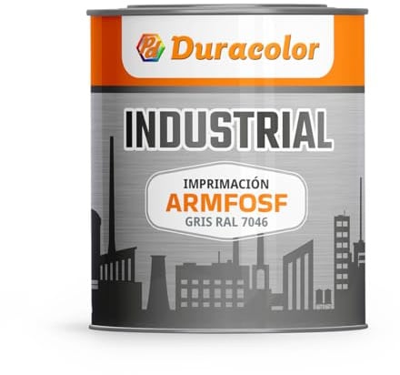 Imprimación Todoterreno Multiadherente Anticorrosiva ARMFOSF para Metales, Secado Rápido, Excelente Adherencia - Duracolor (Gris, 0,75 Litros)