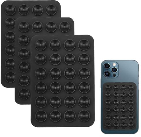 QEQSHQO 3 pièces,mains libres,auto-adhésif,amovible,compatible avec tous les iPhone et Android téléphones portables,Lot de coques de téléphone à ventouse en silicone,support antidérapant